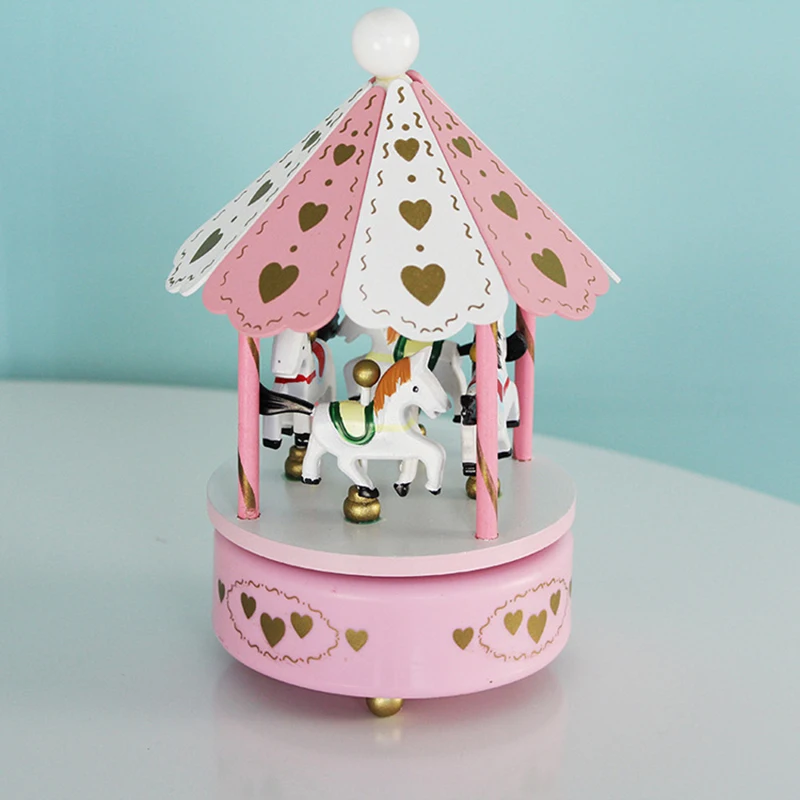 Простая деревянная музыкальная шкатулка Merry Go Round Carousel креативная домашний декор