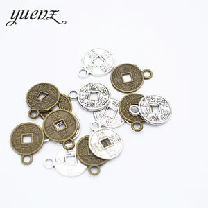 YuenZ 50 шт. китайские древние подвески для монет античные серебряные металлические подвески для ювелирных изделий ручной работы 12*10 мм J333
