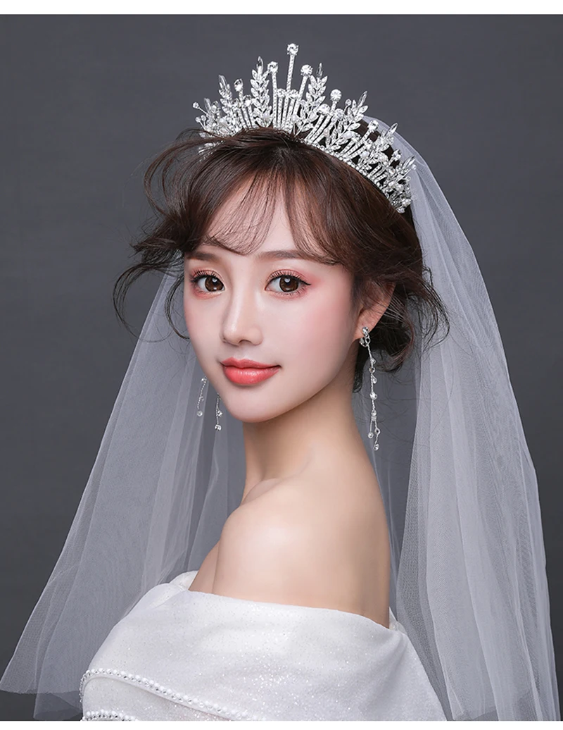 Himstory Новинка золото/белый роскошный большой кристалл Тиары Корона Принцесса