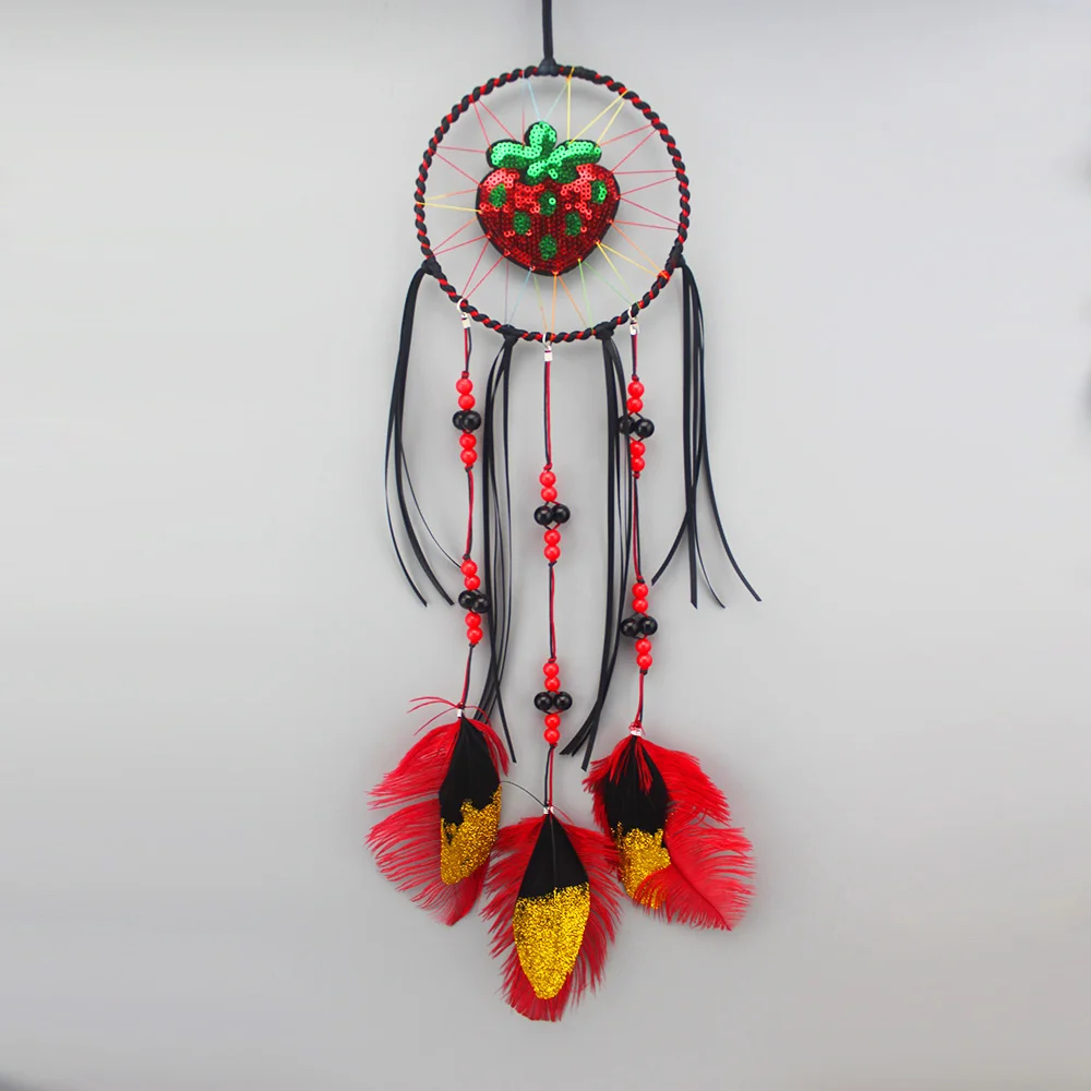 

New 15*48cm Originality Dreamcatcher Ribbon Wind Chimes Indian Style Feather Pendant Dream Catcher Gift