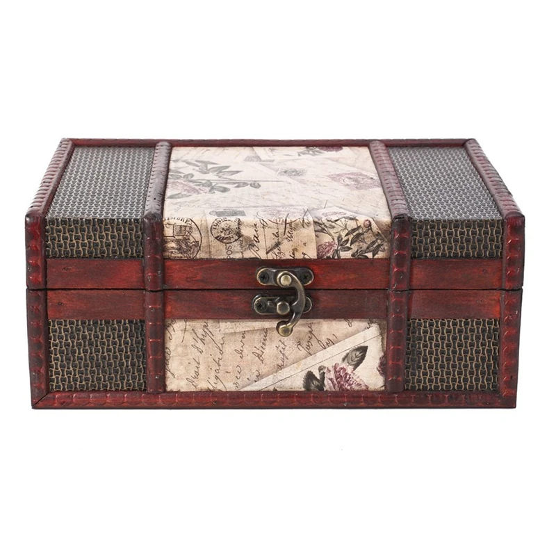 Treasure Box 9.0inch Retro Stamps Small Trunk for Jewelry Storage Cards Collection Gift Gifts and Home Decora | Украшения и