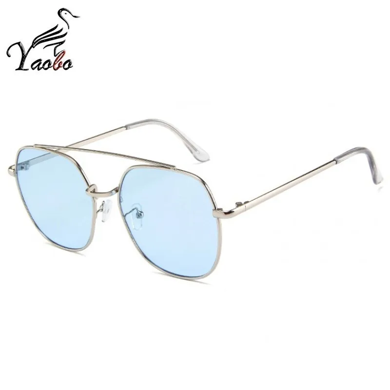 silver blue Круглые роскошные солнцезащитные очки Брендовые дизайнерские женские крупные солнцезащитные очки металлические очки в оправе для женщин - Цвет линз: silver blue