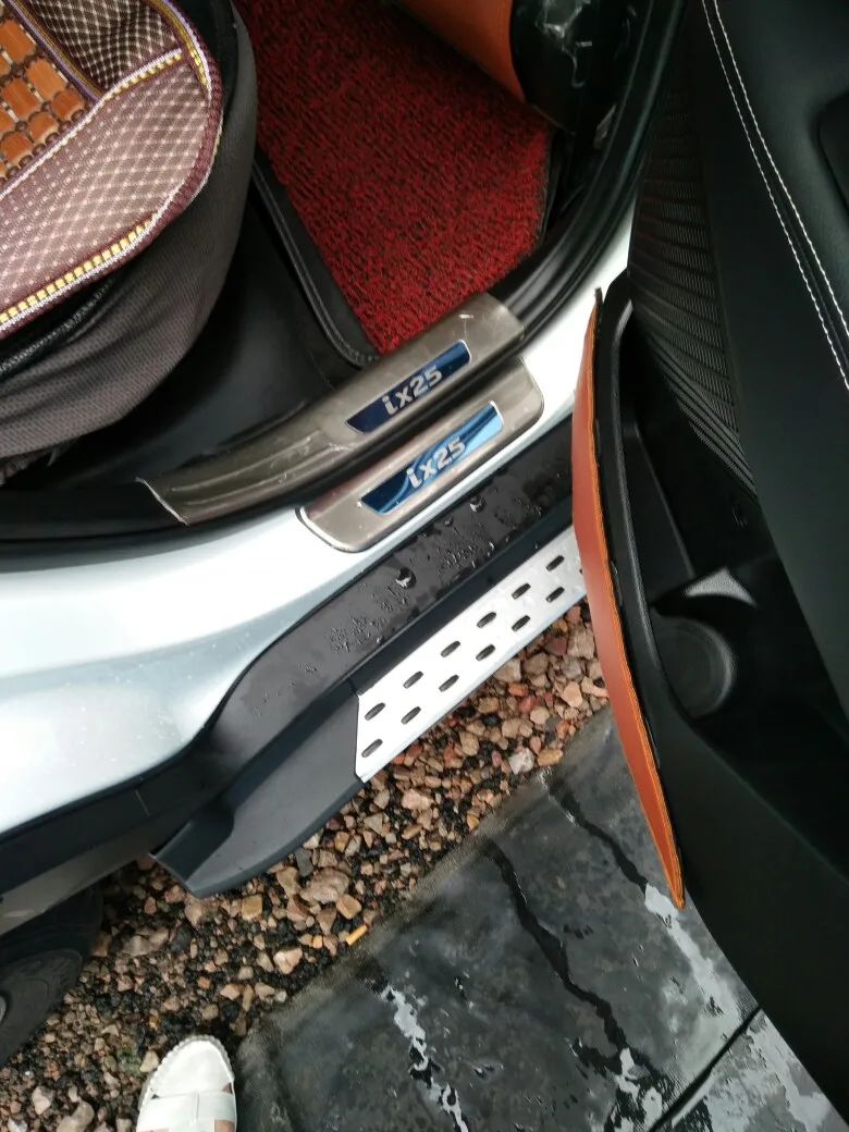 

High quality stainless steel inside external Scuff Plate/Door Sill Protector Sticker Car Styling For 2015-2019 Hyundai ix25 (8pc