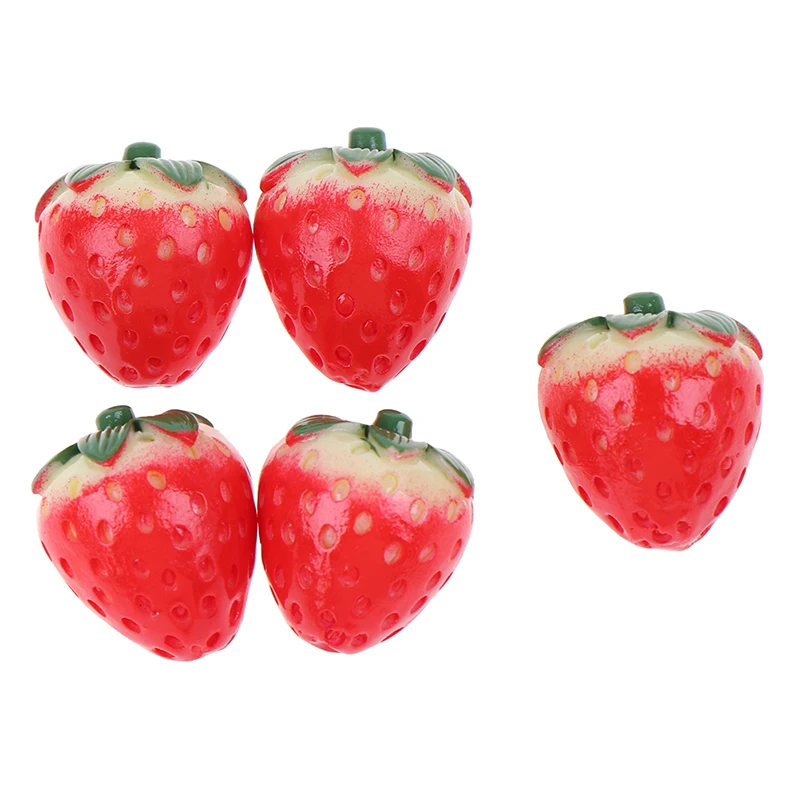 5PCS Resin Mini Strawberry DIY Phone Case Accessories Figurine Cabochon Toys Kids Kitchen 1:12 Dollhouse Miniatures | Игрушки и хобби