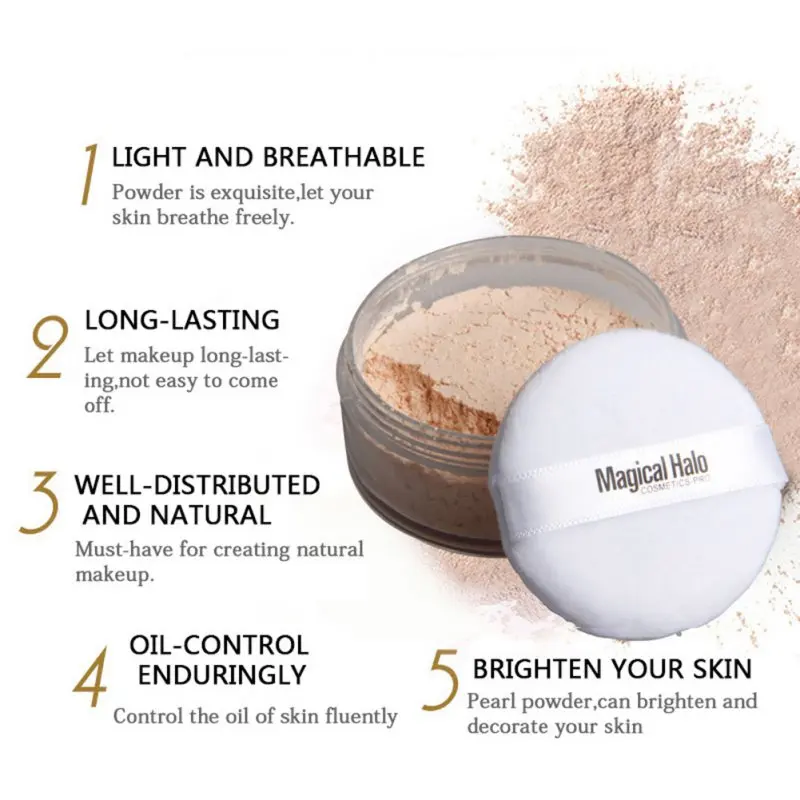 2017 Волшебная пудра Halo Рассыпчатая Основа для макияжа флакон с контролем жирности