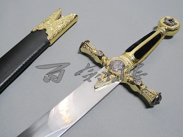 S0360 фремазон TEMPLAR KNIGHT меч масонов W/ножной Кард золото серебро 25 3 дюйма|sword sword|sword