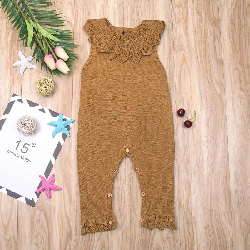 Новинка 2018 брендовый вязаный шерстяной комбинезон для новорожденных девочек с