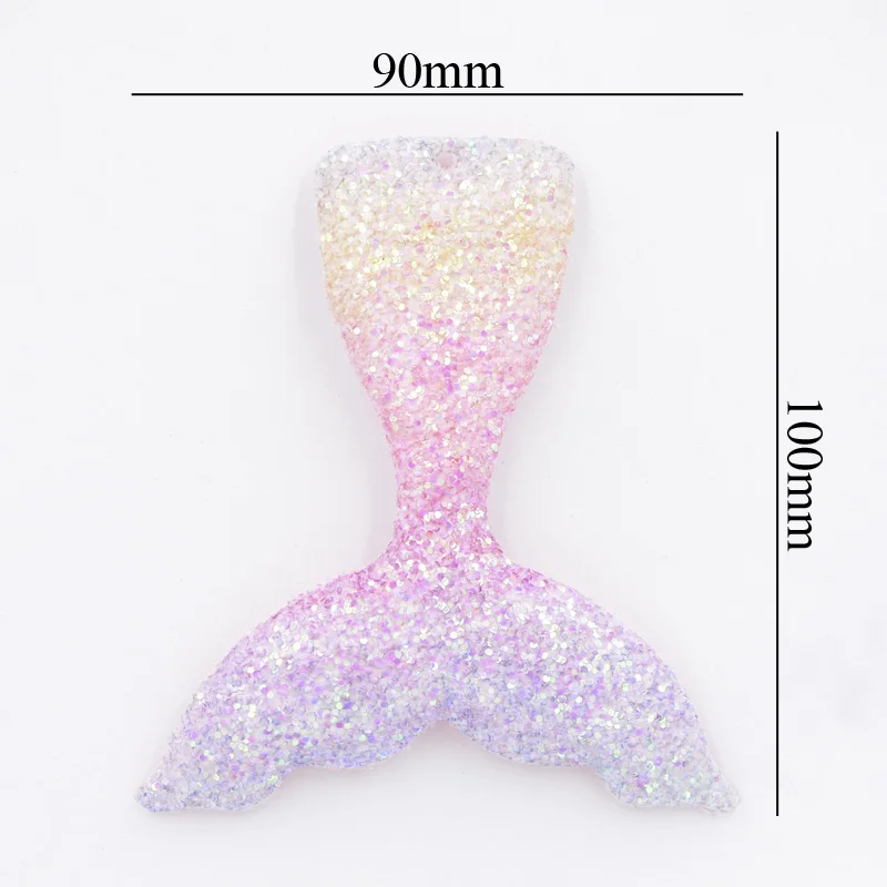Glitter Rainbow Fabric Big Mermaid Tail with Hole Appliques for Clothes Craft DIY Key Ring Bag Pendant Ornament Accessories D001 | Дом и сад