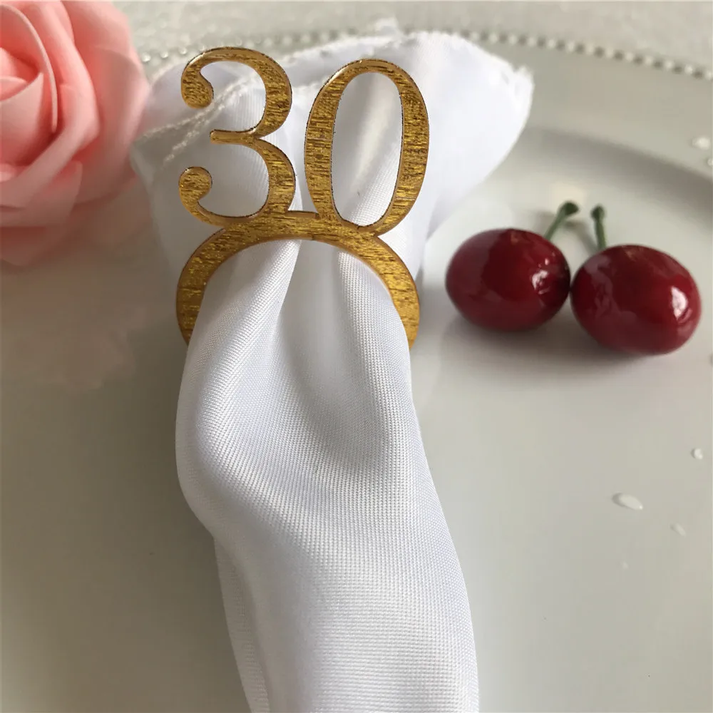 Пользовательские персонализированные салфетки для дня рождения кольца