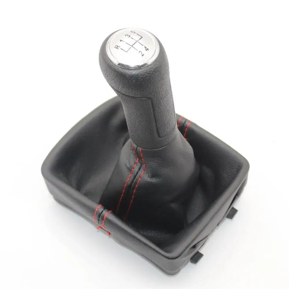 Для Polo 9N 9N2 GTI 2002 2003 2004 2005 2006 2007 2008 2009 2010 стиль автомобиля 5 скоростей Ручка переключения передач Gaitor кожаный ботинок