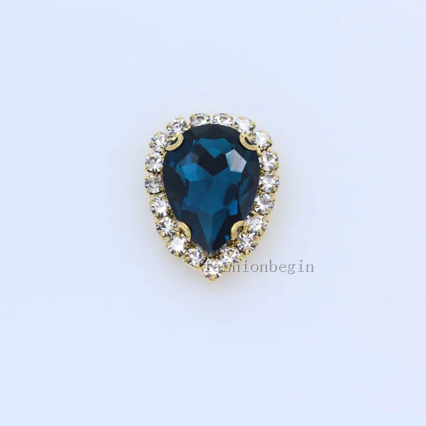 capri blue 12p 10x14 мм костюм платье слеза падение с плоской задней частью Кристалл Стекло Стразы Драгоценности отделка Бисер Аппликация шитье на кнопках многоцветный - Цвет: capri blue