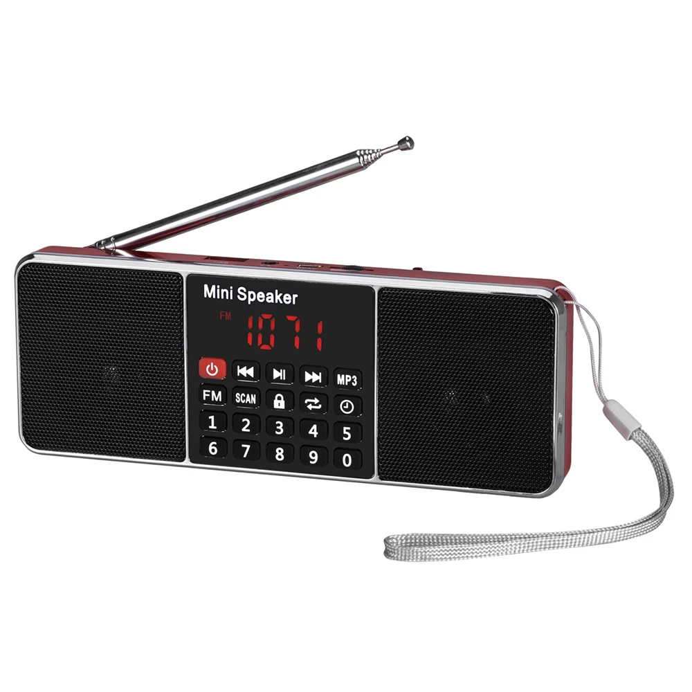Красный L-288 портативный fm-радио динамик музыкальный плеер с TF картой USB диск вход ЖК-экран динамик s - Цвет: Красный
