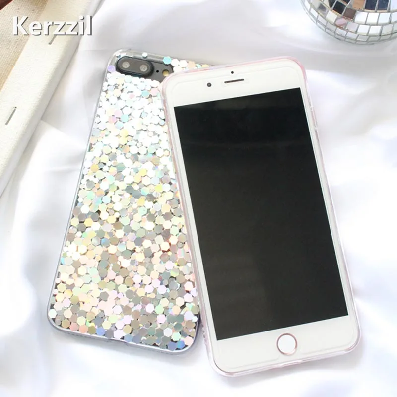 Чехлы для iPhone 7 6 6S Plus с лазерными блестками блестящими геометрическими фигурами