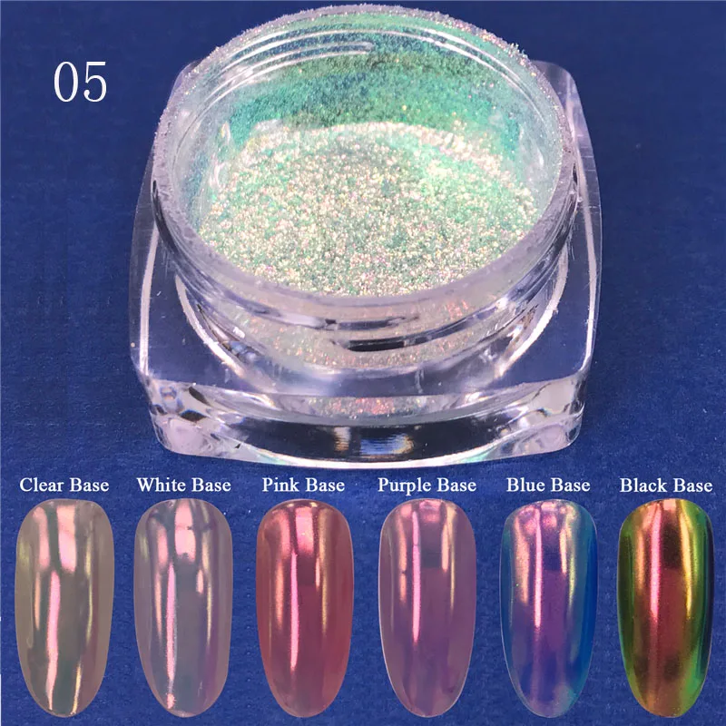 05 1 шт неоновый блеск-Порошок Хамелеон зеркало с русалкой блестит Nailart пигмент ногтей Пыль УФ гель голографический порошок для ногтей - Цвет: 05