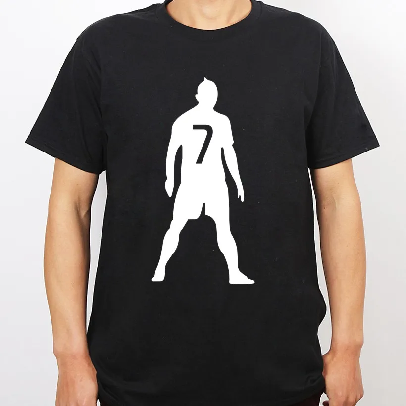 2016 Серый Криштиану Роналду 7 Печать Футболки Camisetas Продлен Футболка Мужская
