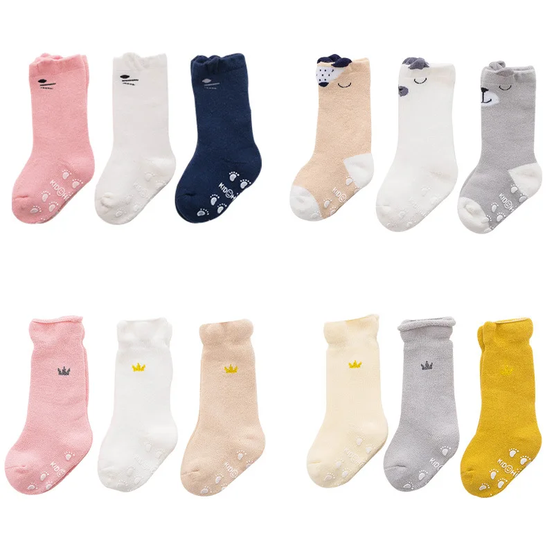 3 пар/лот новые зимние хлопковые теплые детские носки утепленные махровые