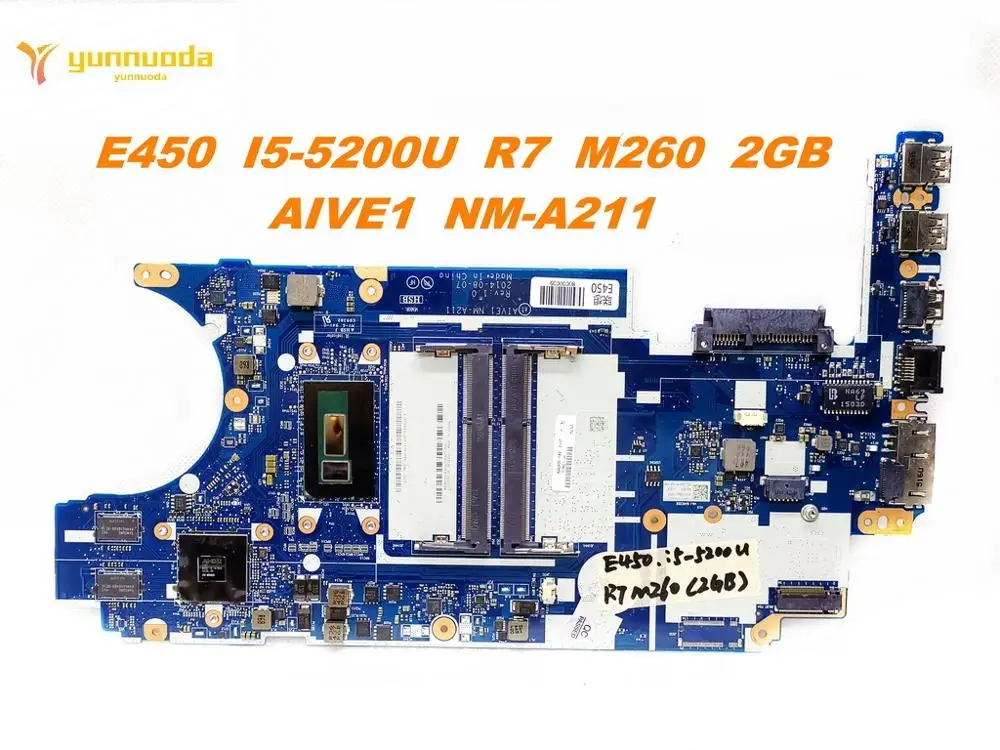 Оригинальная материнская плата для ноутбука Lenovo E450 I5-5200U R7 M260 2 Гб AIVE1 NM-A211