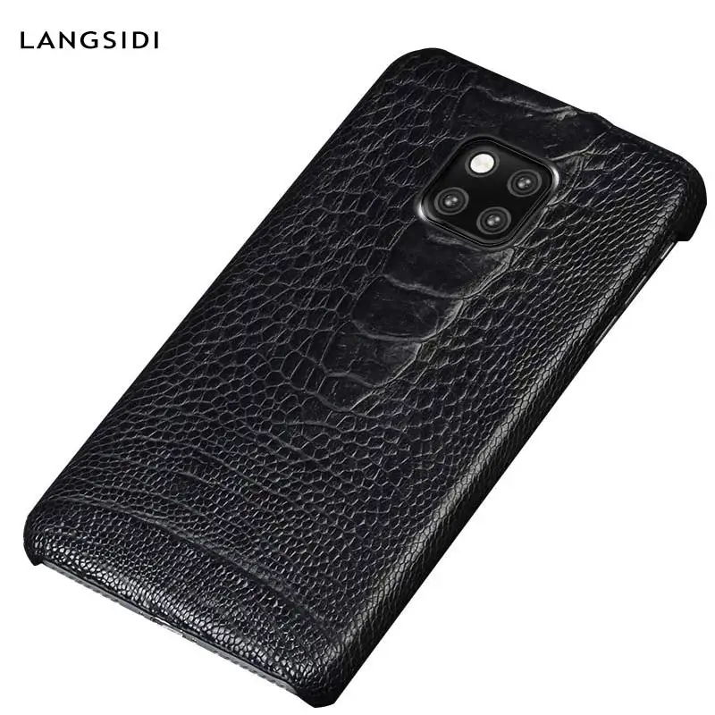 100% страуса из натуральной кожи чехол для телефона huawei mate 20 30 P20 P30 Lite pro P SMART 2019 honor 10
