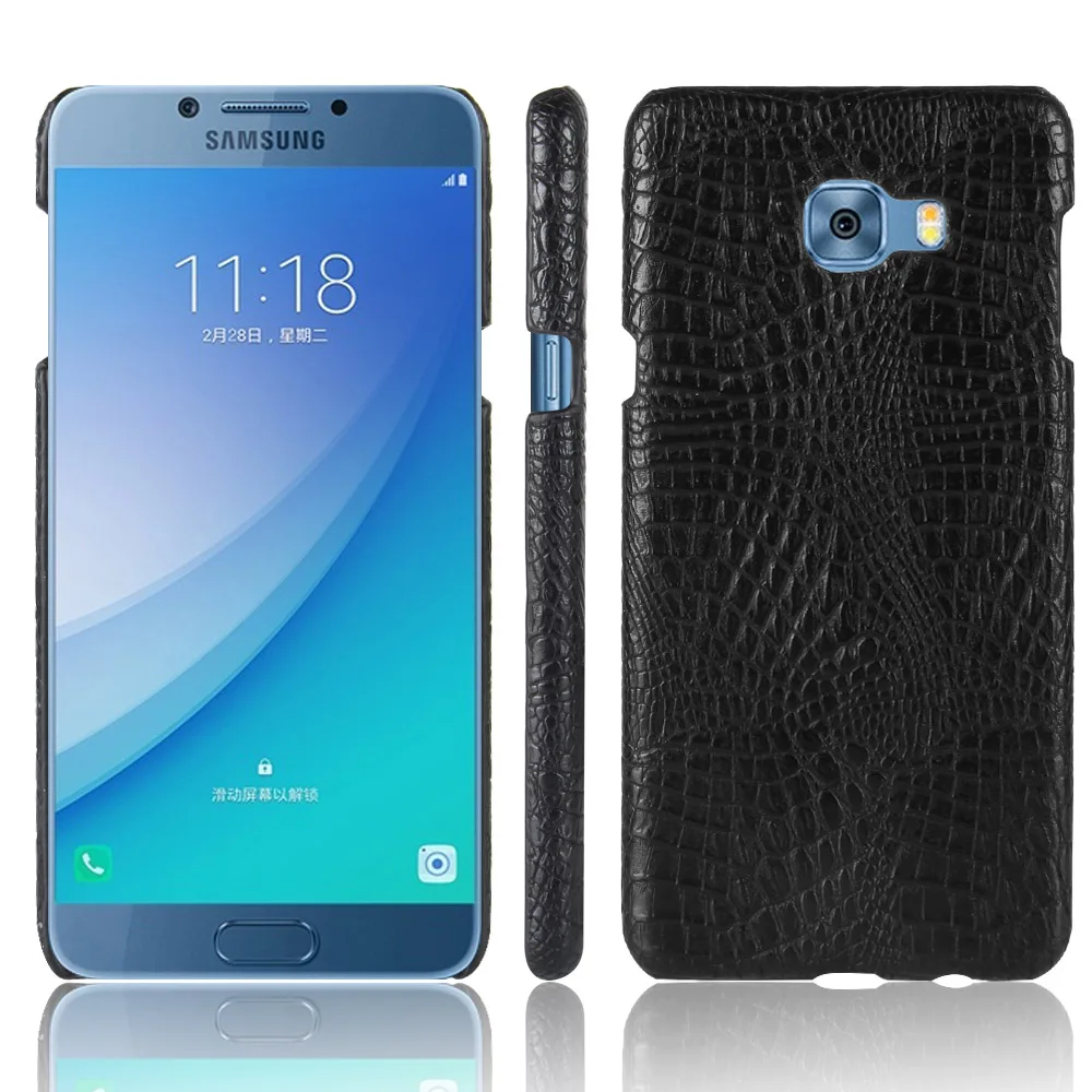 Роскошные Крокодил змея текстура кожаный чехол для Samsung Galaxy C5 Pro Обложка Твердый