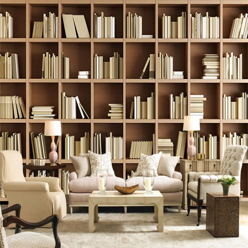 

Photo Wallpaper Custom 3D Stereo Bookshelf Background Wall Mural Modern Simple Library Living Room Bedroom Interior Decor Fresco