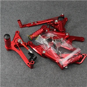 Red CNC Алюминиевые мотоциклетные Передние Задние подножки для ног педали для ног Rearset аксессуары для Benelli TNT125 TNT 125 - Цвет: Red