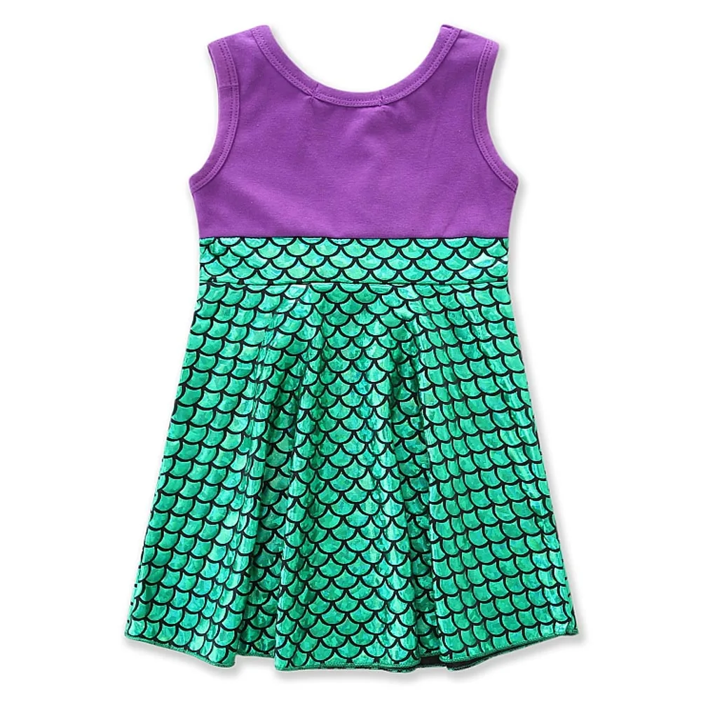 kids Cosplay Girls Sleeveless Princess Clothes Halloween Party Costume Children Clothing Sets green Mermaid Dress size1-7Y | Детская