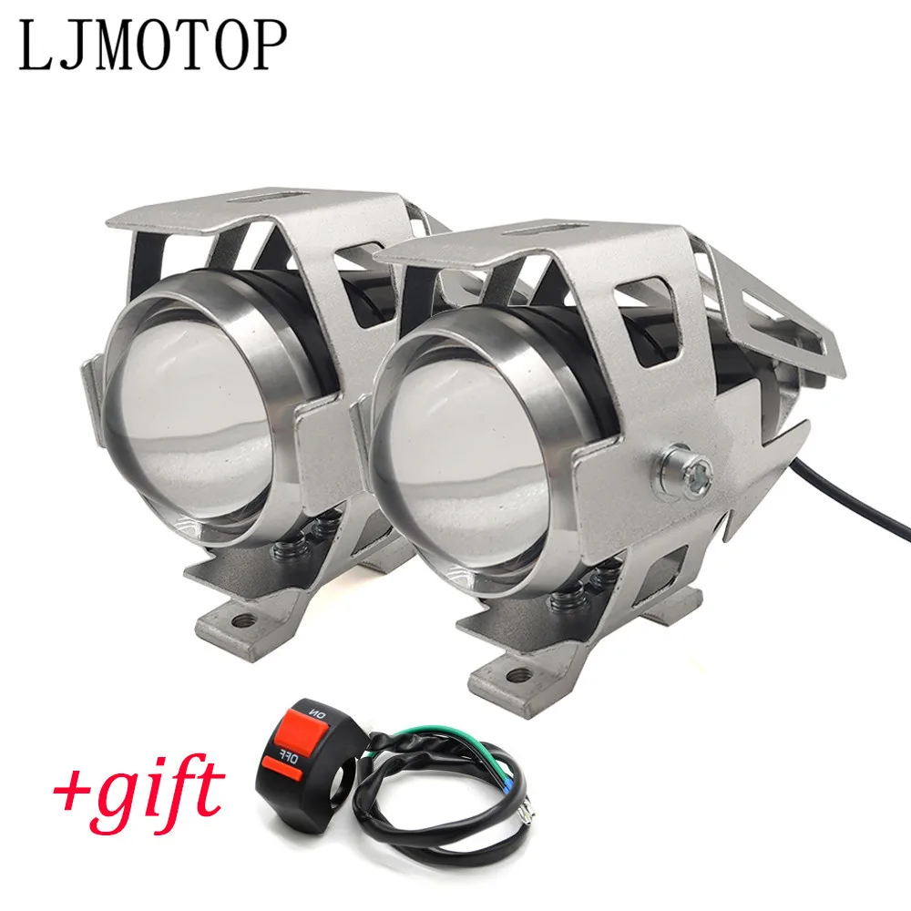 2 piece Silver U5 12 V свет мотоцикла светодиодная подсветка для машины дополнительная противотуманная фара лампа для yamaha tmax 500 tmax500 t max 500 TMAX 530 2001 - Цвет: 2 piece Silver