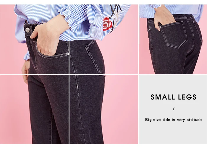 LEIJIJEANS, новинка, низкая эластичная талия, свободные штаны-шаровары, черные, серые, элегантные, классические, дамские, размера плюс, джинсы от Harlan 9023
