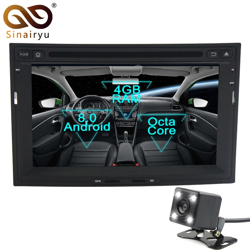 Sinairyu 2 Din Android 8 0 Восьмиядерный автомобильный dvd-плеер для peugeot 3008 3005 2010-2015 GPS Navi