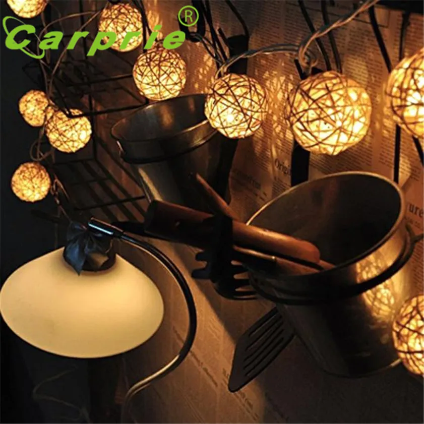 Super 20 LED Warm White Rattan Ball String Fairy Lights For Xmas Wedding Party Hot | Лампы и освещение