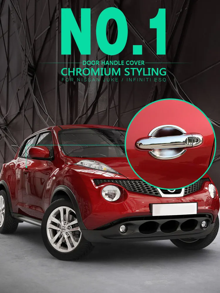 Для Nissan JUKE 2010- класса «Люкс» хромированные покрытия для дверных ручек Infiniti эсквайр 2011 2012 2013 автомобильные аксессуары наклейки стайлинга автомобилей