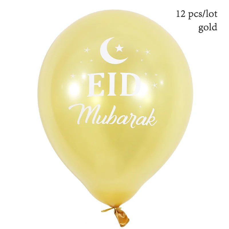 gold Eid Mubarak воздушные шары Happy Eid воздушные шары Happy Ramadan мусульманский фестиваль украшения исламский новогодний прозрачный конфетти воздушные шары - Цвет: gold