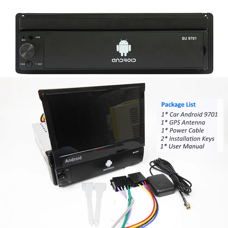 1 Din выдвижной радио автомобиль Android gps навигация Зеркало Ссылка Bluetooth Wifi USB TF " мультимедийный плеер головное устройство PHYEE 9701