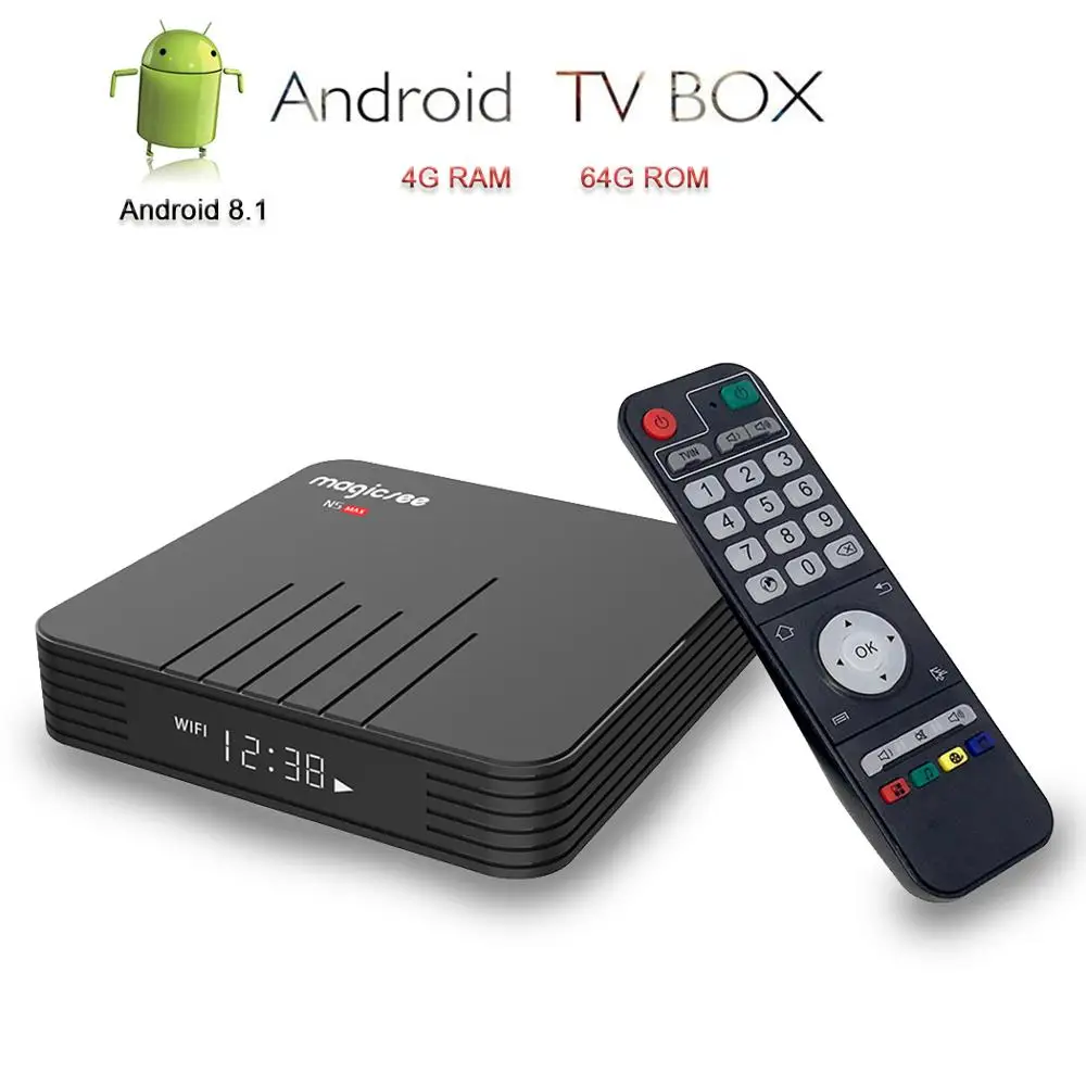 Magicsee Android ТВ Box Smart Amlogic S905X2 8 1 IPTV Set Top Декодер каналов кабельного телевидения N5 Макс