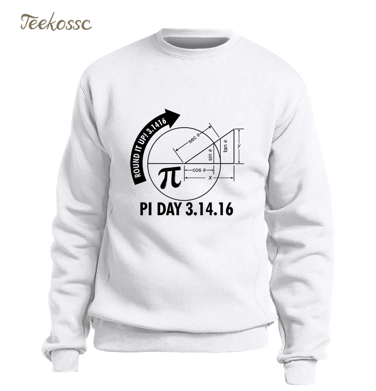 Pi Day/2016 3 1416 толстовка с круглым вырезом и графикой по математике Мужская тонкая