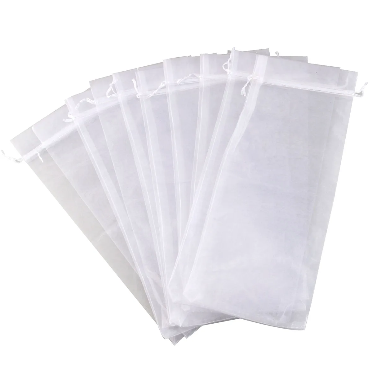

10pcs Sheer Organza Wine Bottle Cover Wrap Gift Bags (White)