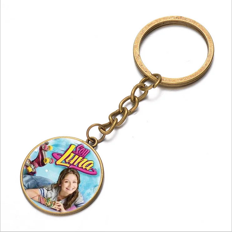 Стеклянная подвеска Soy Luna брелок для ключей винтажная Серебристая/бронзовая
