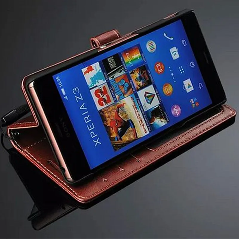 Кожаный чехол Кобура GNMN премиум класса с держателем для карт флип Z3 Sony Xperia D6653 D6603
