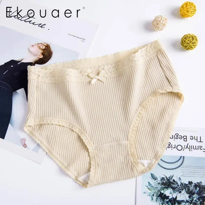 Ekouaer сексуальные кружевные трусики женское модное нижнее белье удобные трусы