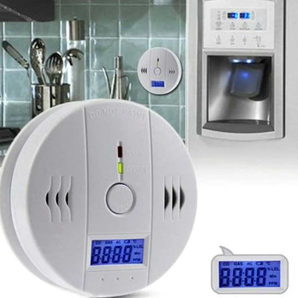 LCD CO Carbon Monoxide Poisoning Sensor Work alone Built-in 85dB siren sound Independent Alarm Warning Detector Tester | Безопасность и