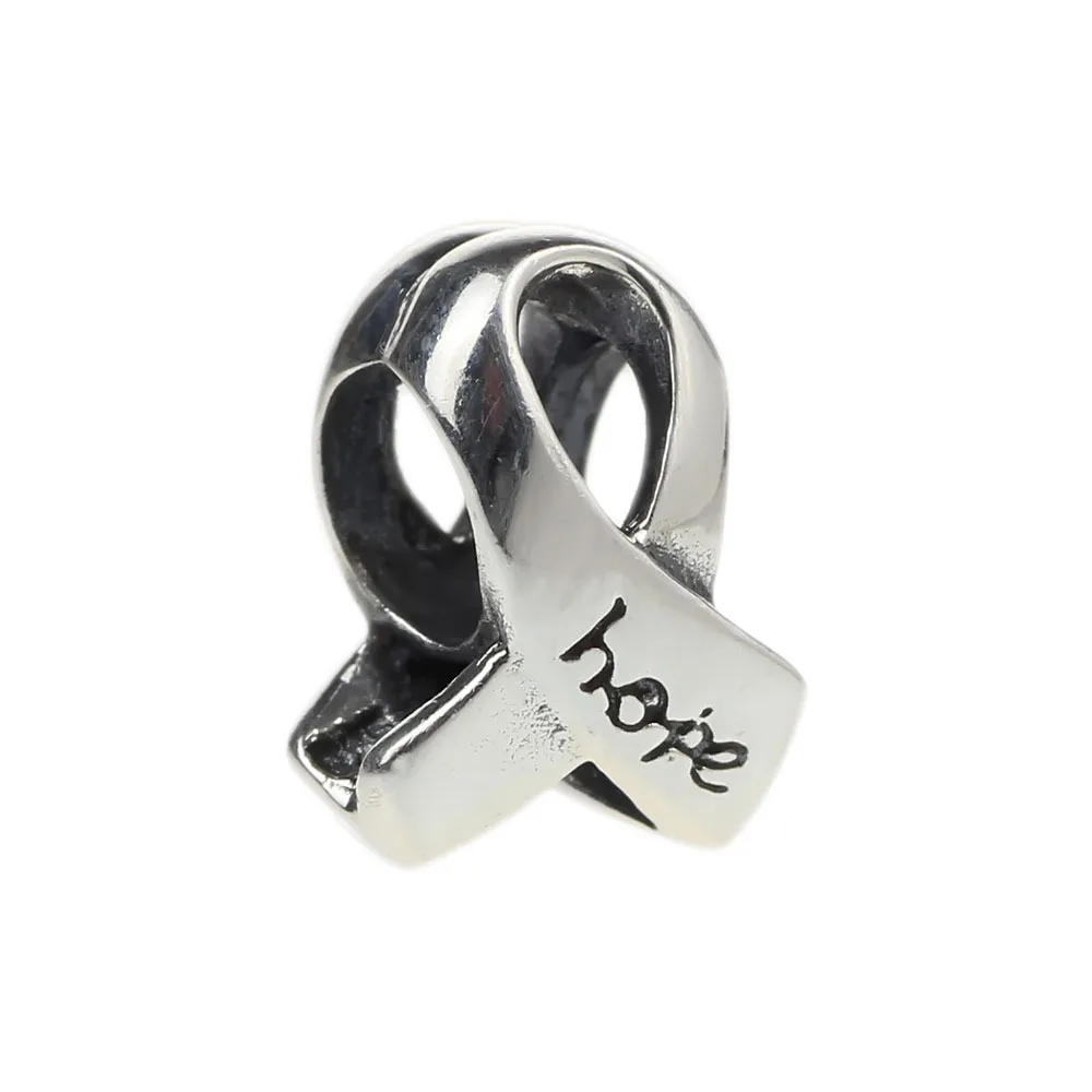 Браслет из серебра 925 пробы с подвеской Hope for 3 мм|bead spray|ribbon gardenribbon bead bracelet |