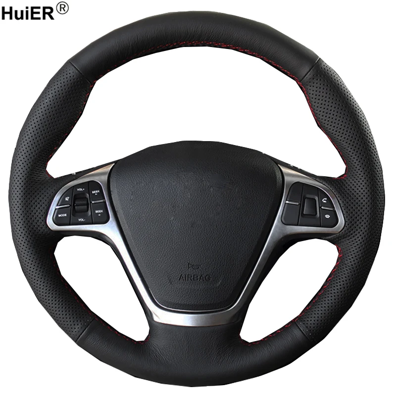 HuiER ручной пошив чехол рулевого колеса автомобиля из микрофибры для Zotye T600 дышащий автомобильный Стайлинг