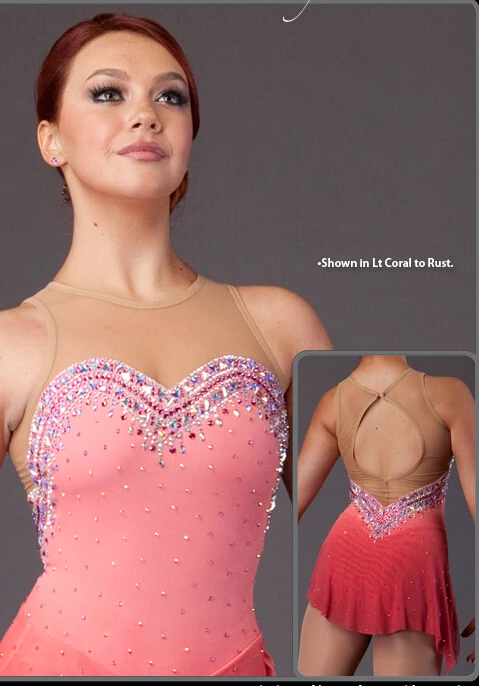 Женское платье для катания на коньках розовое высокая эластичность одежда