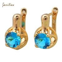 fashion 2021 new blue cubic zirconia gold stud earrings cute fashion jewelry for women e219