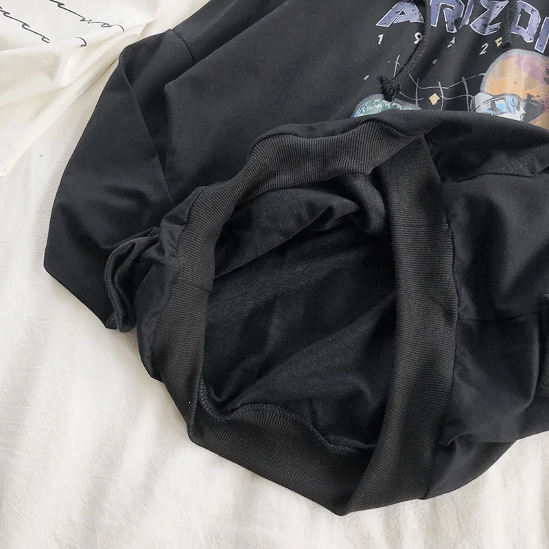 Толстовка Женская белая серая с принтом звезд свободная 2019|Женские толстовки и