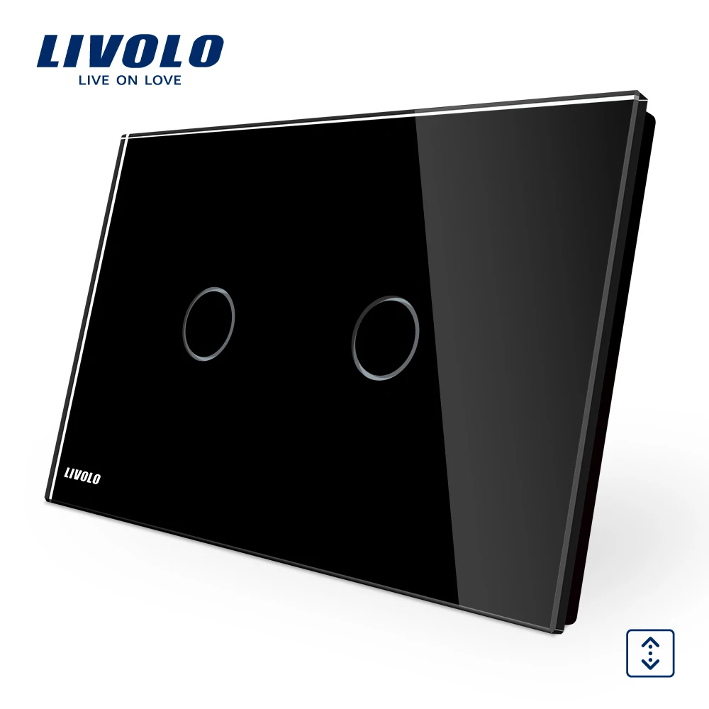LIVOLO настенный выключатель 110 ~ 250 В слоновая кость черный стеклянная панель AU/US