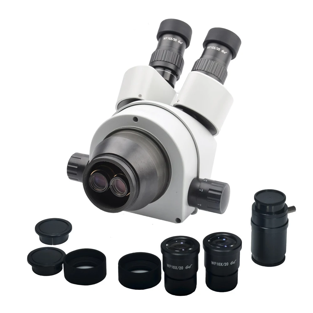 Simul focal 7X 45X Тринокулярный зум стерео промышленный микроскоп головка увеличение