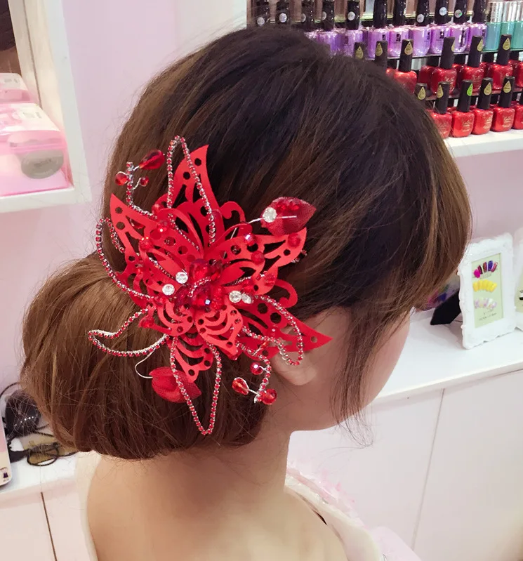 Свадебная тиара ручной работы Цветы Корейская Шпилька Свадебные аксессуары для