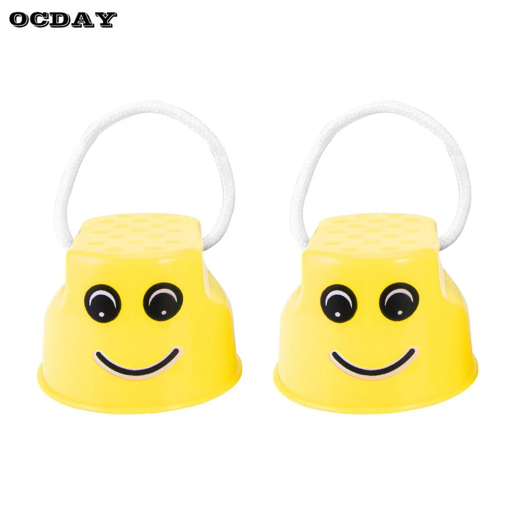 1 шт OCDAY 7 цветов Walk Stilt Jump Toy пластик Smile Face Pattern Детская уличная забавная Спортивная