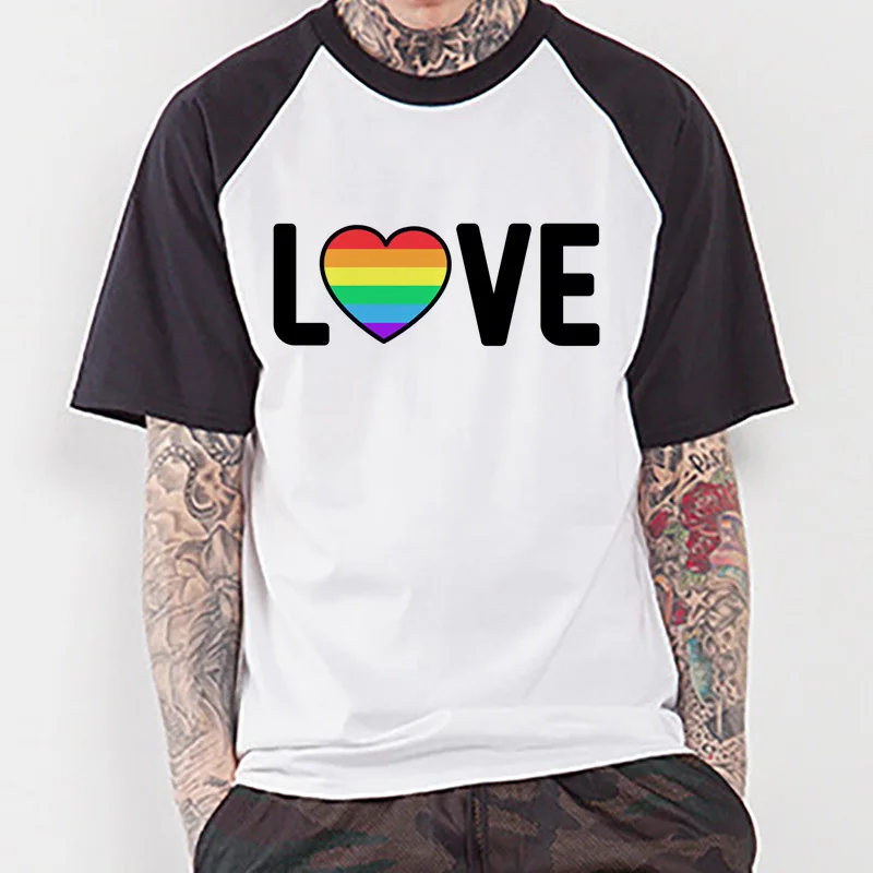 Футболки gay pride летние топы футболки крутая футболка с принтом Мужская одежда для